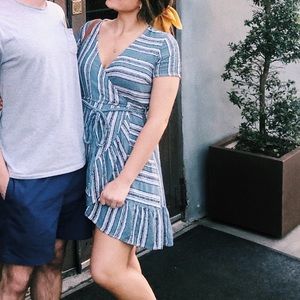 Francesca’s Blue Wrap Mini Dress